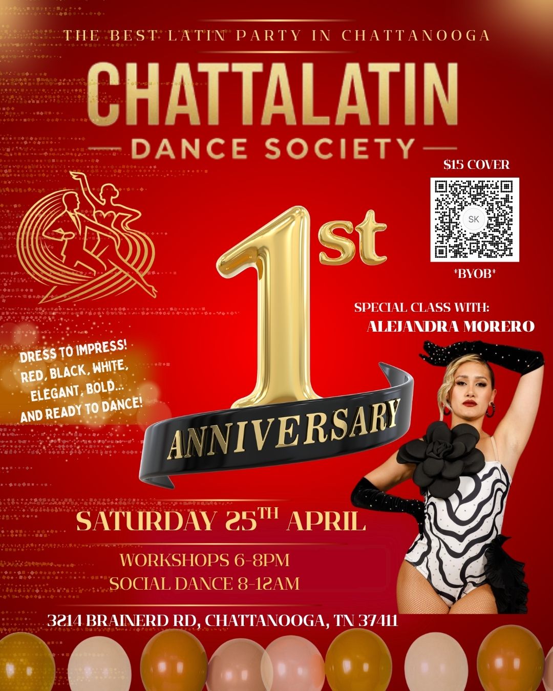 march 28 salsa and bachata social dance event in Chattanooga Tennessee